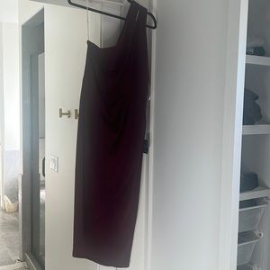 Cocktail dress, one shoulder, maroon